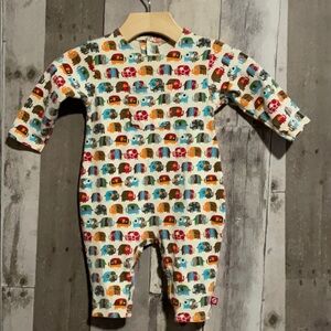 Zutano baby elephant print long sleeve jumpsuit